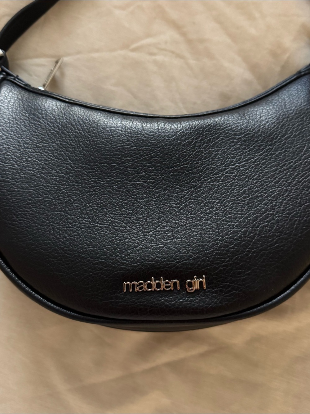 Madden Girl Black Studded Crescent Shoulder Bag Underarm Purse | NWOT - Picture 4 of 9